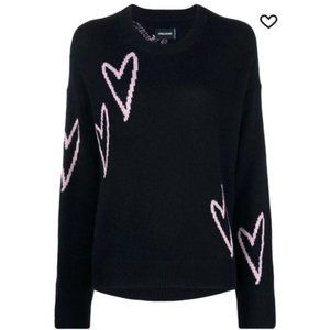 ZADIG & Voltaire Size M Marcus Heart ❤️ Sweater Navy